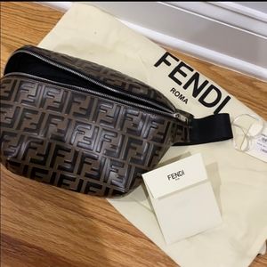 Fendi belt bag Embossed Tobacco Black